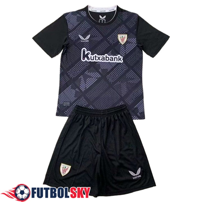 Maillot de Foot Athletic Bilbao Enfant Gardien De But Noir 2024/2025