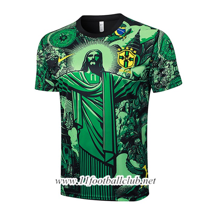 Training T-Shirts Brésil Vert/Noir 2024/2025