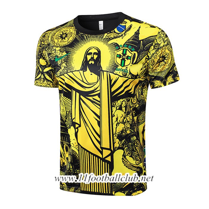 Training T-Shirts Brésil Jaune/Noir 2024/2025
