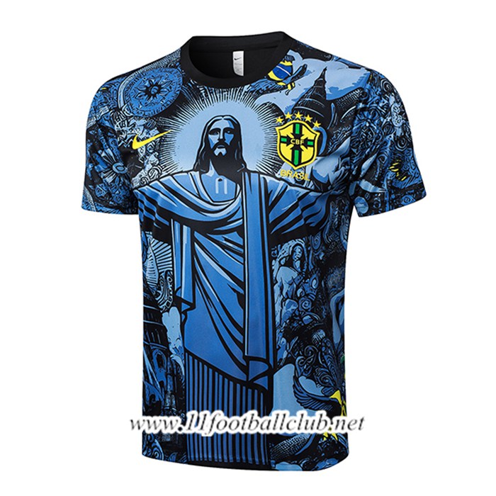 Training T-Shirts Brésil Bleu/Noir 2024/2025