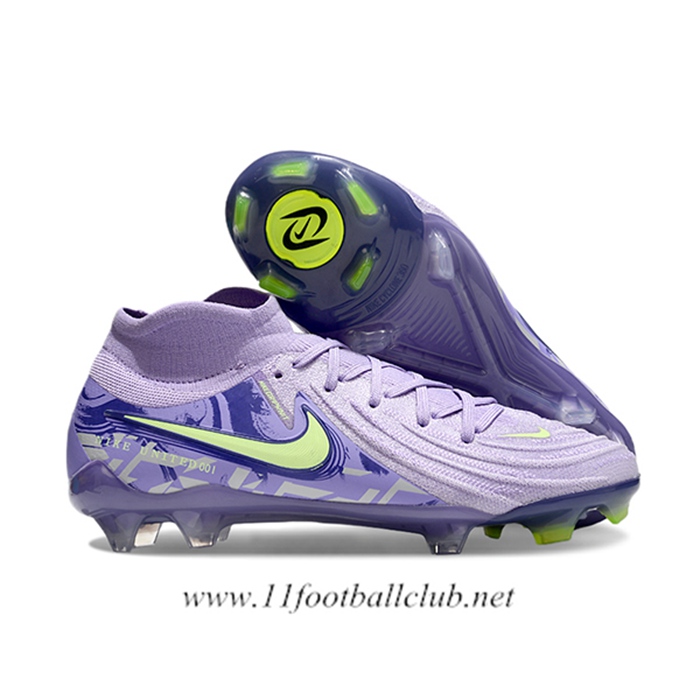 Nike Chaussures de Foot Phantom Luna Elite NU FG Pourpre/Vert -02