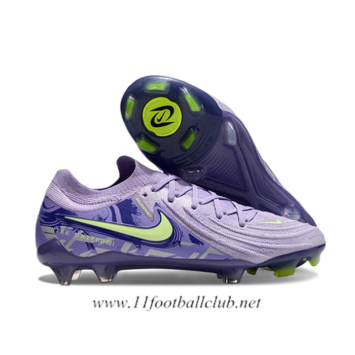 Nike Chaussures de Foot Phantom Luna Elite NU FG Pourpre/Vert -03