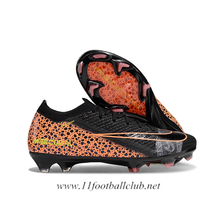 Nike Chaussures de Foot AIR Zoom Mercurial Vapor 16 Elite XXV FG Noir/Orange