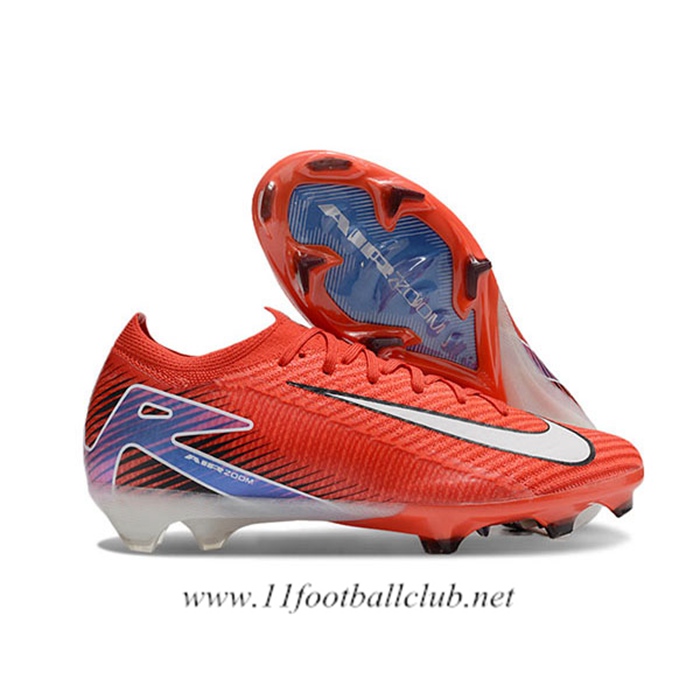 Nike Chaussures de Foot AIR Zoom Mercurial Vapor 16 Elite XXV FG Orange/Blanc/Bleu