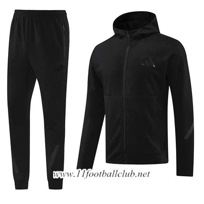 Ensemble Survetement Veste A Capuche Coupe-Vent Adidas Noir 2024/2025