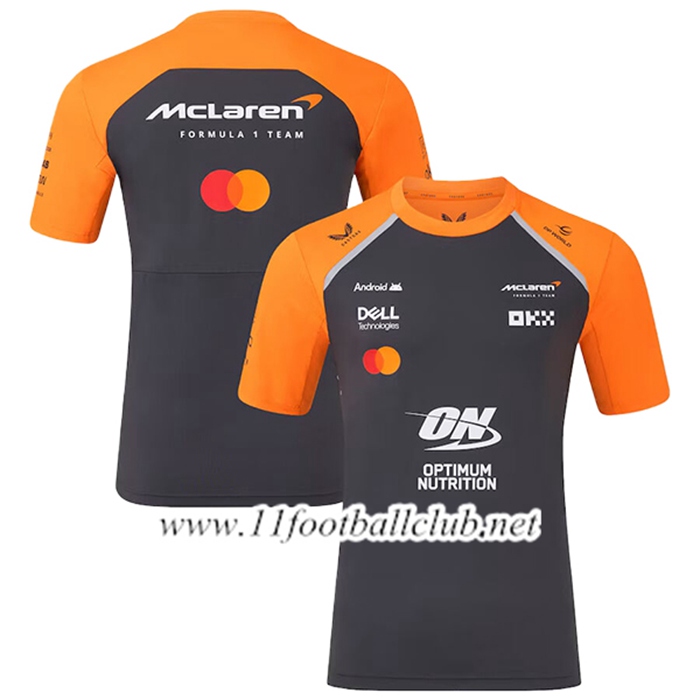 T-Shirt McLaren F1 Team Noir/Orange 2025