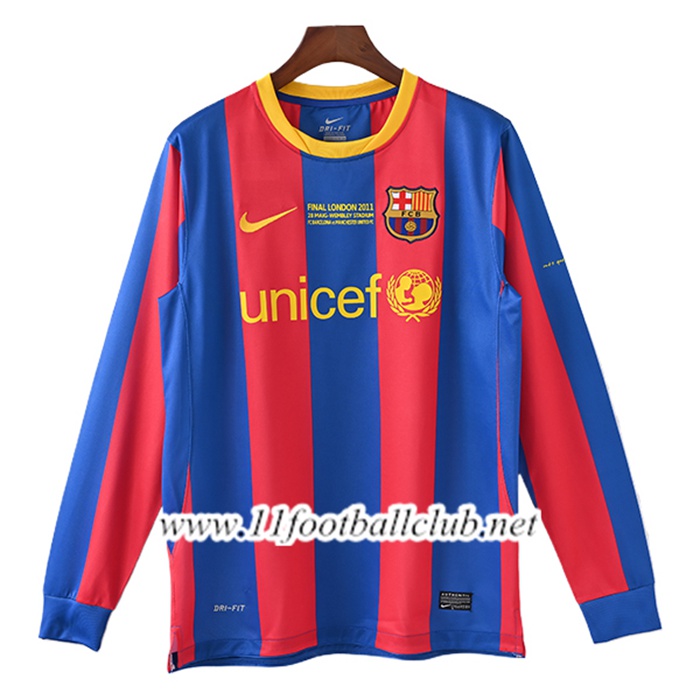 Maillot de Foot FC Barcelone Retro Domicile Manches Longues 2010/2011