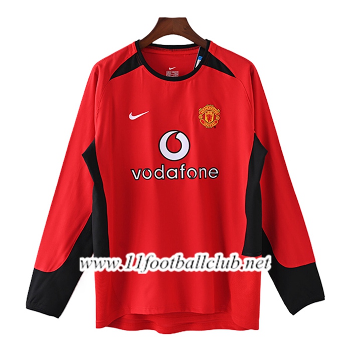 Maillot de Foot Manchester United Retro Domicile Manches Longues 2002/2003