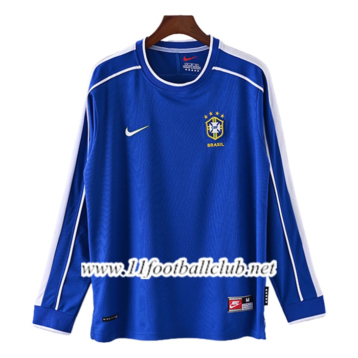Maillot de Foot Bresil Retro Exterieur Manches Longues 1998