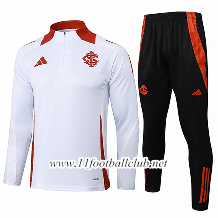 Ensemble Survetement de Foot SC Internacional Blanc/Rouge 2025/2026