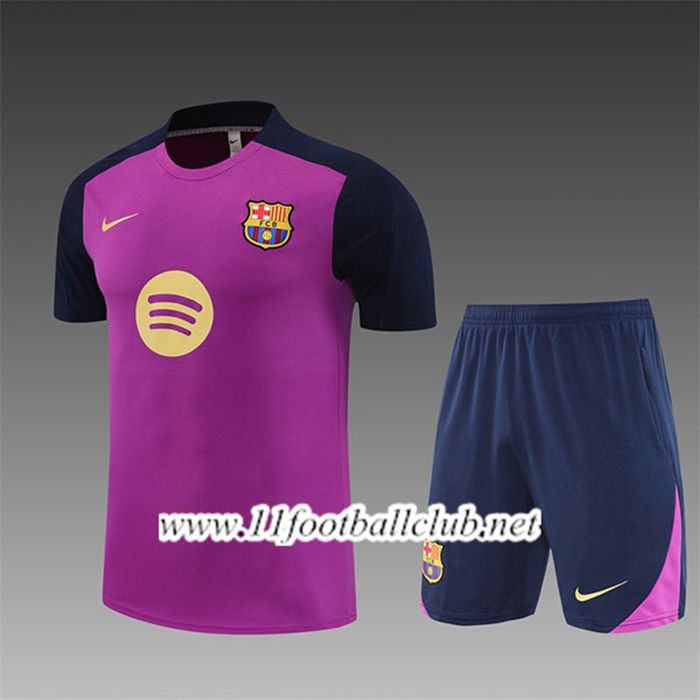 Ensemble Training T-Shirts FC Barcelone Enfant Pourpre 2025/2026