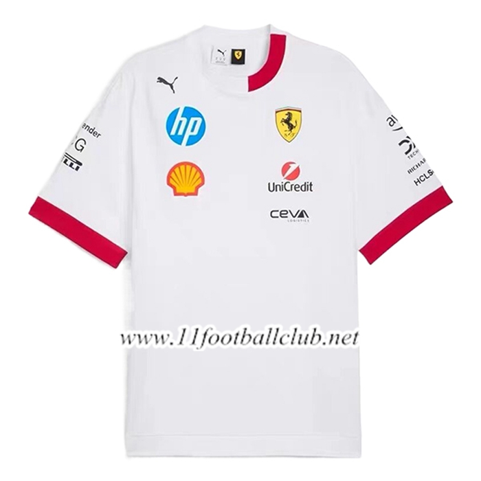 T-Shirt Scuderia Ferrari F1 Team Blanc/Rouge 2025