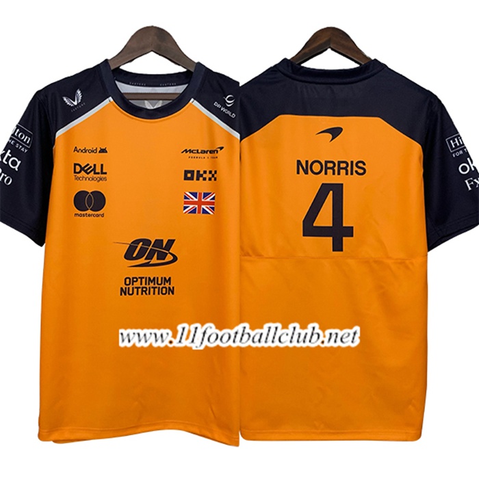 T-Shirt McLaren (NORRIS #4) F1 Team Orange/Noir 2025