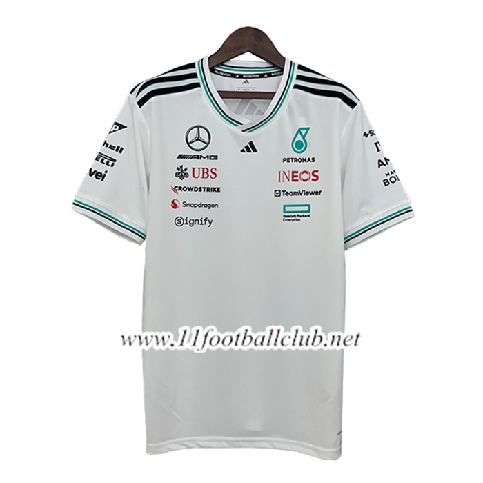 T-Shirt Mercedes Benz F1 Team Blanc/Noir/Vert 2025