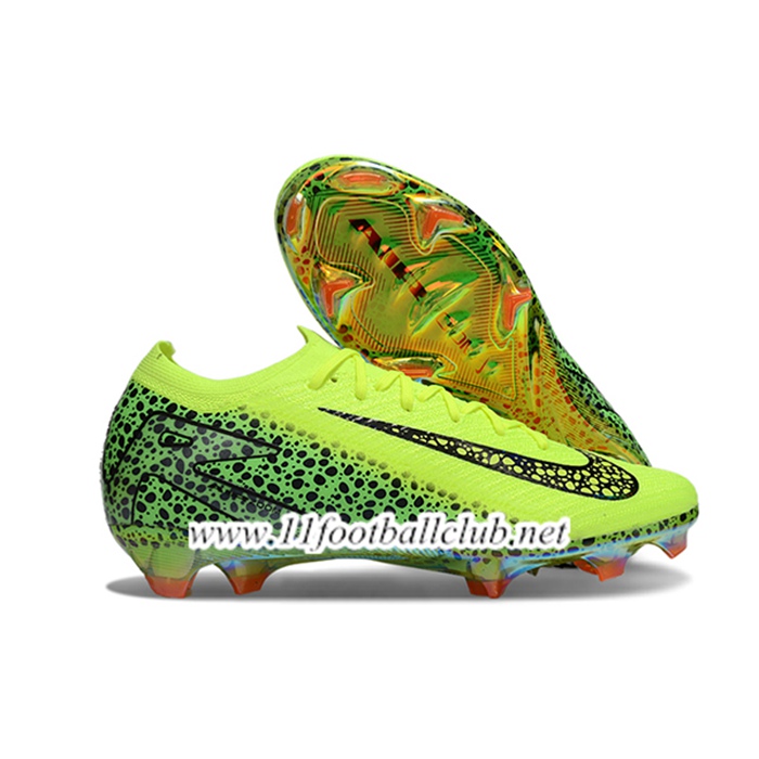 Nike Chaussures de Foot AIR Zoom Mercurial Vapor 16 Elite XXV FG Vert/Noir -02