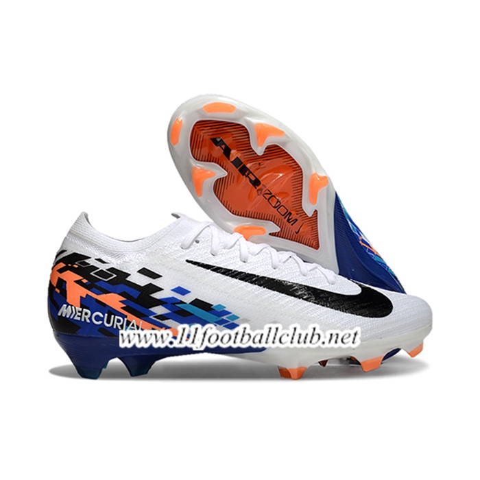 Nike Chaussures de Foot AIR Zoom Mercurial Vapor 16 Elite XXV FG Blanc/Noir/Bleu