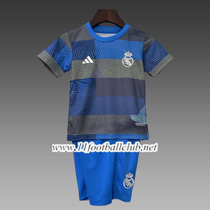 Ensemble Training T-Shirts Real Madrid Enfant Bleu/Vert 2025/2026