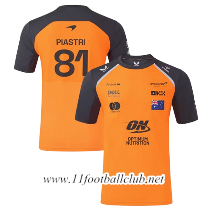 T-Shirt McLaren (PIASTRI #81) F1 Team Orange/Gris 2025
