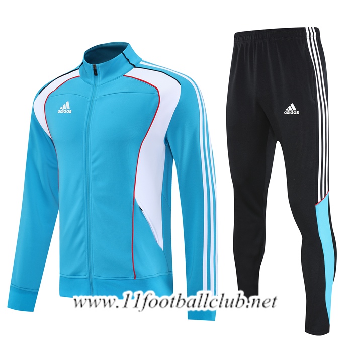 Ensemble Survetement de Foot Veste Adidas Bleu Clair 2025/2026