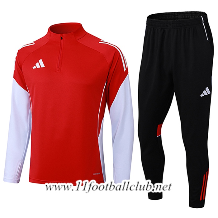 Ensemble Survetement de Foot Adidas Rouge/Blanc 2025/2026
