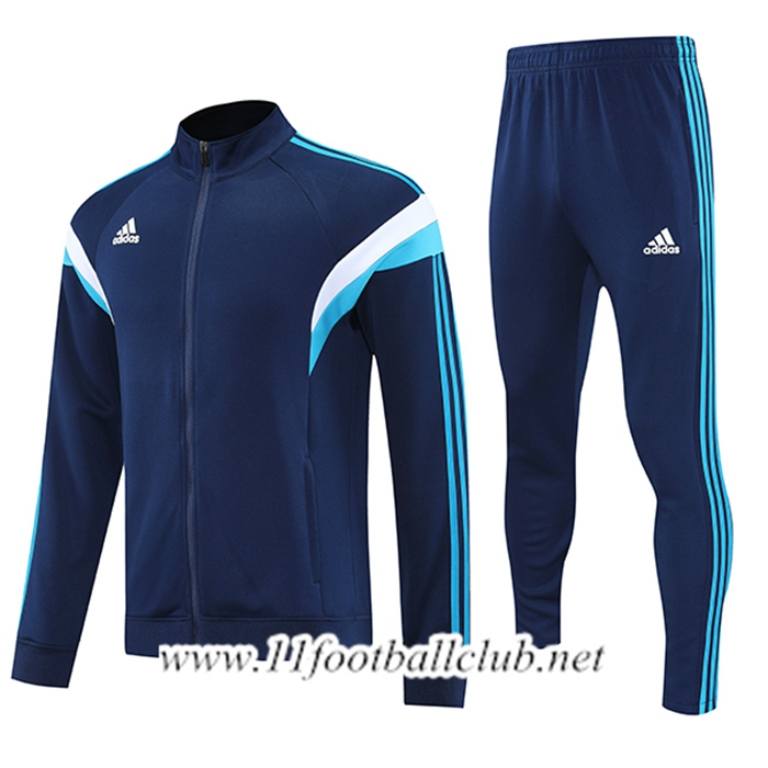 Ensemble Survetement de Foot Veste Foot Adidas Bleu/Blanc 2025/2026