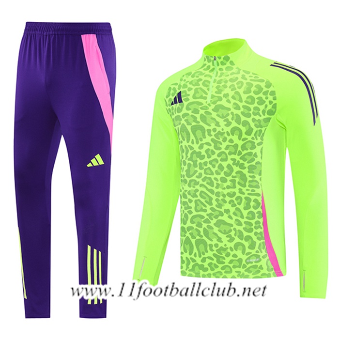 Ensemble Survetement de Foot Adidas Vert/Noir/Rose 2025/2026