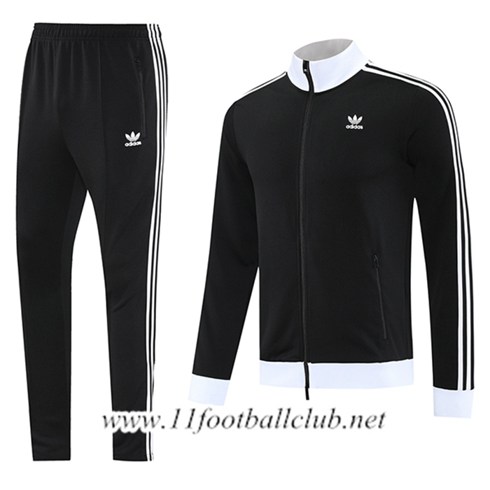 Ensemble Survetement de Foot Veste Foot Adidas Noir/Blanc 2025/2026