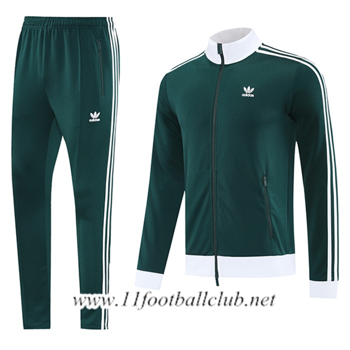 Ensemble Survetement de Foot Veste Foot Adidas Vert/Blanc 2025/2026