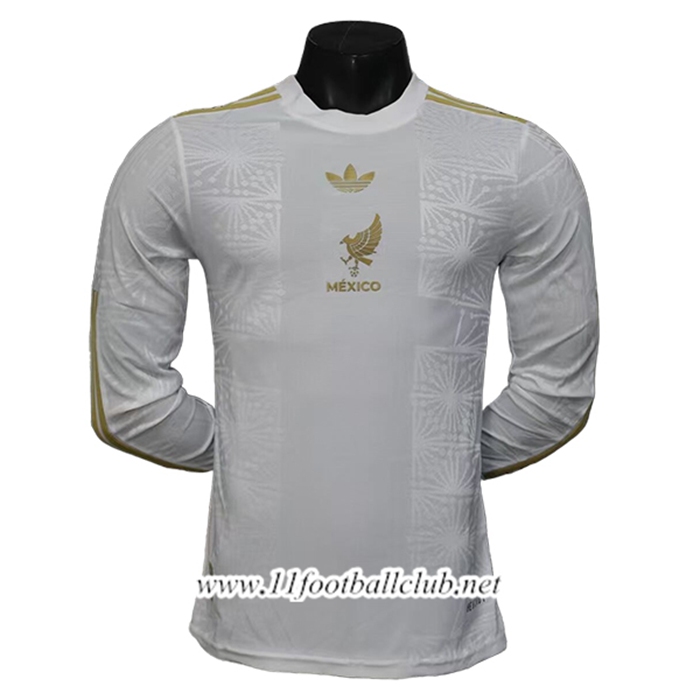 Maillot Equipe Foot Mexique Gold Cup Edition Manches Longues Blanc 2025/2026