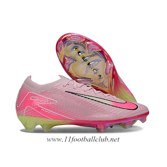 Nike Chaussures de Foot AIR Zoom Mercurial Vapor 16 Elite XXV FG Rose/Vert