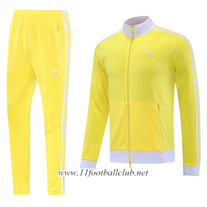 Ensemble Survetement de Foot Veste Foot Adidas Jaune/Blanc 2025/2026