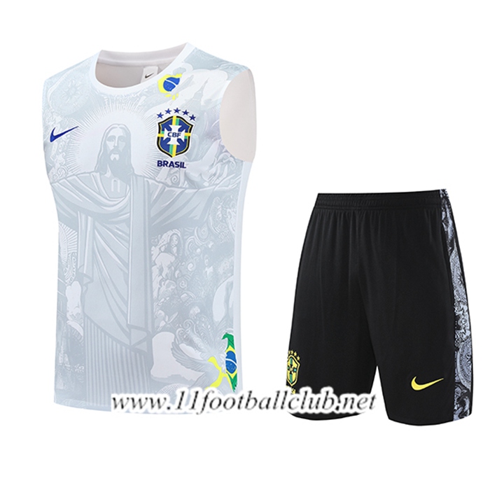 Ensemble Training Debardeur Brésil Blanc/Gris 2025/2026