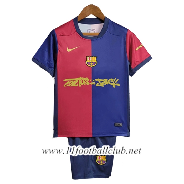 Maillot de Foot Barcelone Enfant x Travis Scott Domicile 2024/2025