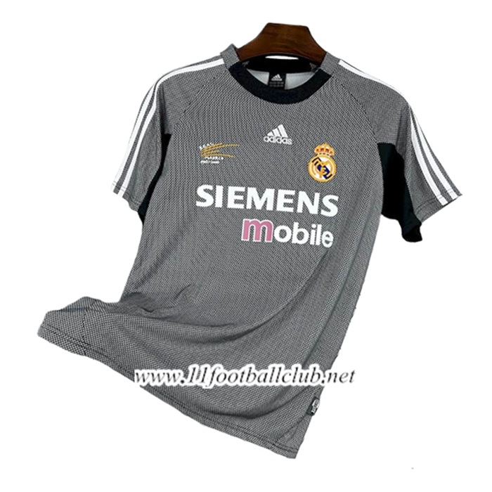 Maillot de Foot Real Madrid Retro Gardien De But Gris 2002/2003