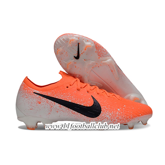 Nike Chaussures de Foot Mercurial Vapor XII Elite FG Orange/Noir/Blanc