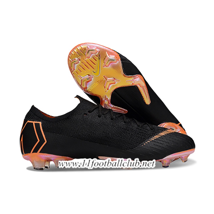 Nike Chaussures de Foot Mercurial Vapor XII Elite FG Noir/Orange