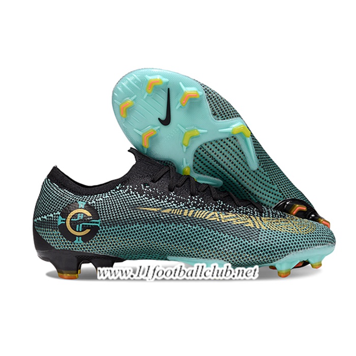 Nike Chaussures de Foot Mercurial Vapor XII Elite FG Vert/Noir/Jaune