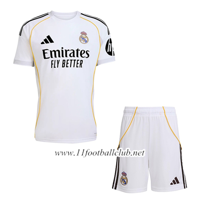 Nouveau Maillot de Foot Real Madrid Enfant Domicile 2025/2026