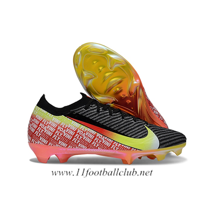 Nike Chaussures de Foot Mercurial Vapor 16 Elite "Vini Jr."3 Noir/Orange/Jaune