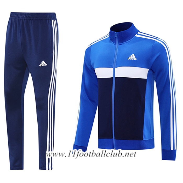 Ensemble Veste Survetement de Foot Adidas Bleu/Blanc 2025/2026
