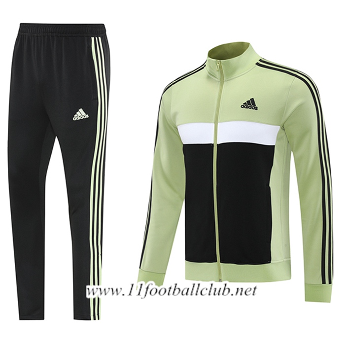 Ensemble Veste Survetement de Foot Adidas Vert/Noir/Blanc 2025/2026