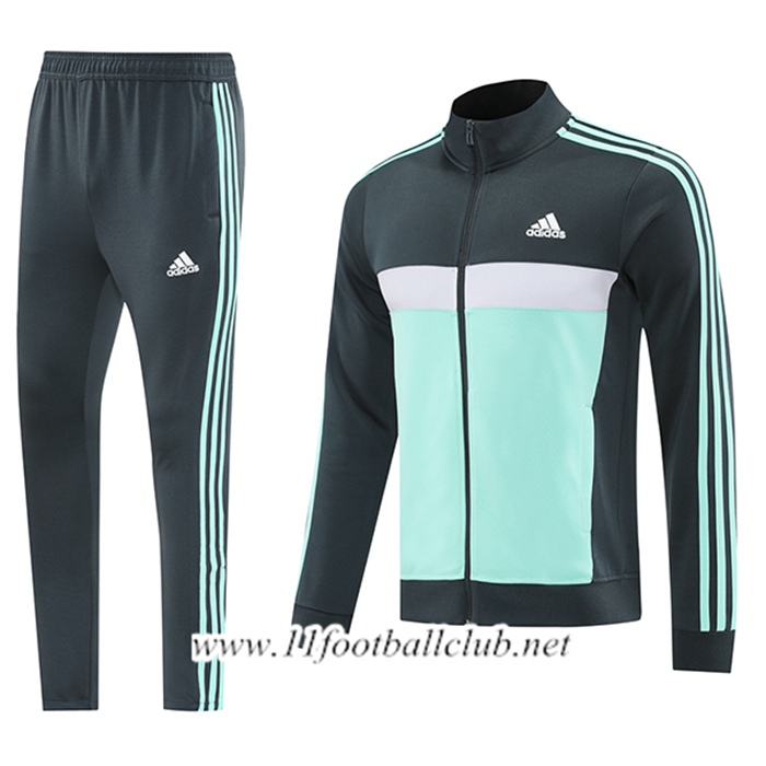 Ensemble Veste Survetement de Foot Adidas Vert/Gris/Blanc 2025/2026