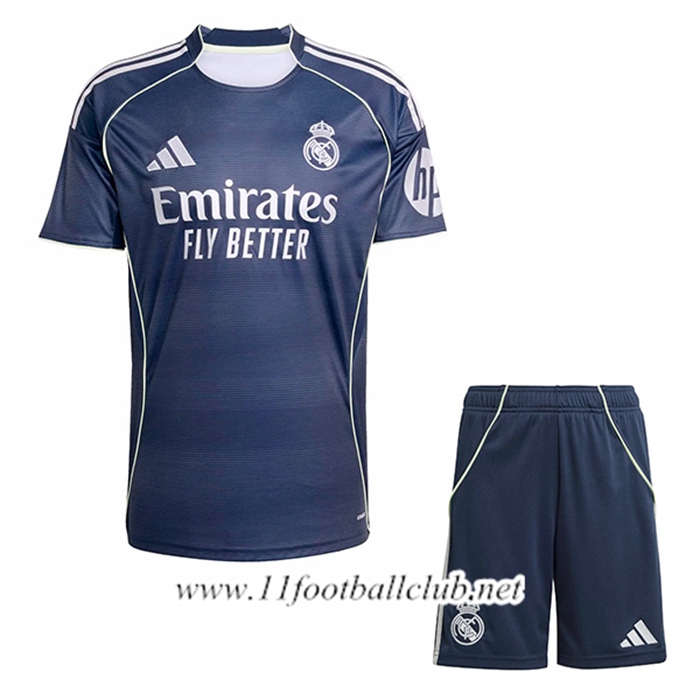 Nouveau Maillot de Foot Real Madrid Enfant Exterieur 2025/2026