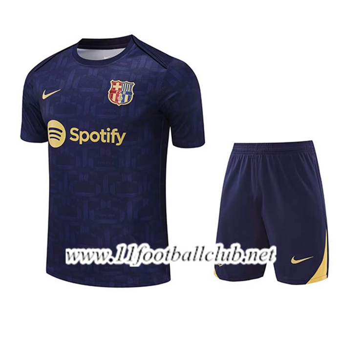 Ensemble Training T-Shirts FC Barcelone Enfant Bleu Royal 2025/2026