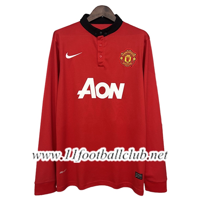 Maillot de Foot Manchester United Retro Domicile Manches Longues 2013/2014