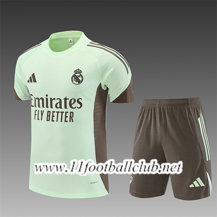 Ensemble Training T-Shirts Real Madrid Enfant Vert/Brun 2025/2026