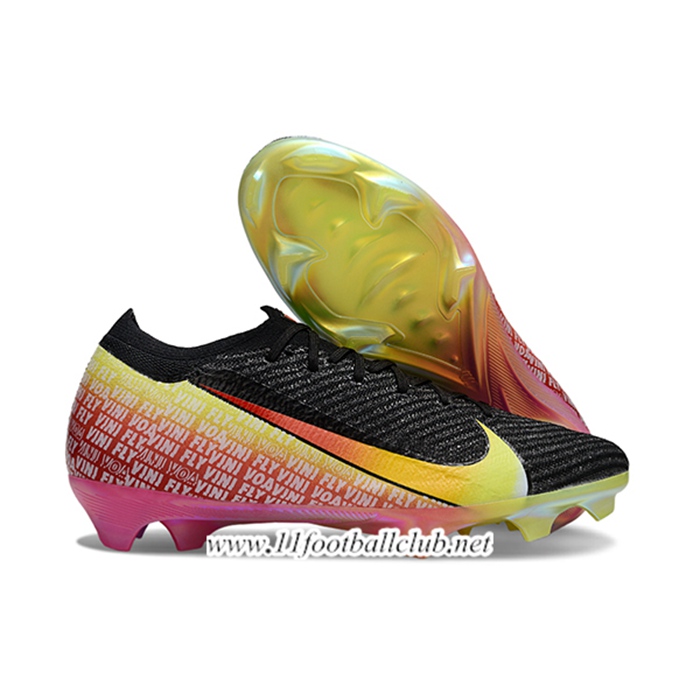Nike Chaussures Mercurial Vapor 16 Elite "Vini Jr." Noir/Jaune/Rose