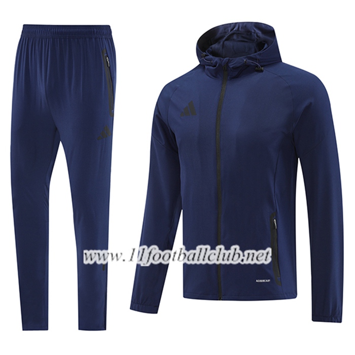 Ensemble Survetement Veste A Capuche Coupe-Vent Adidas Bleu Royal 2025/2026