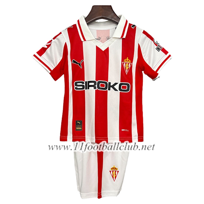 Nouveau Maillot de Foot Sporting Gijon Enfant Domicile 2025/2026