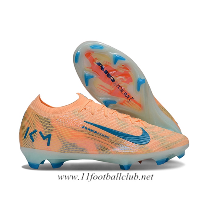 Nike Chaussures de Foot AIR Zoom Mercurial KM Vapor 16 Elite XXV FG Orange/Bleu